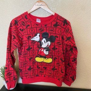 Mickey Mouse red sweatshirt juniors speech bubbles